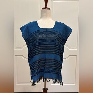 Treadle Loom blouse Made in Oaxaca Mexico. blusa deshilada.